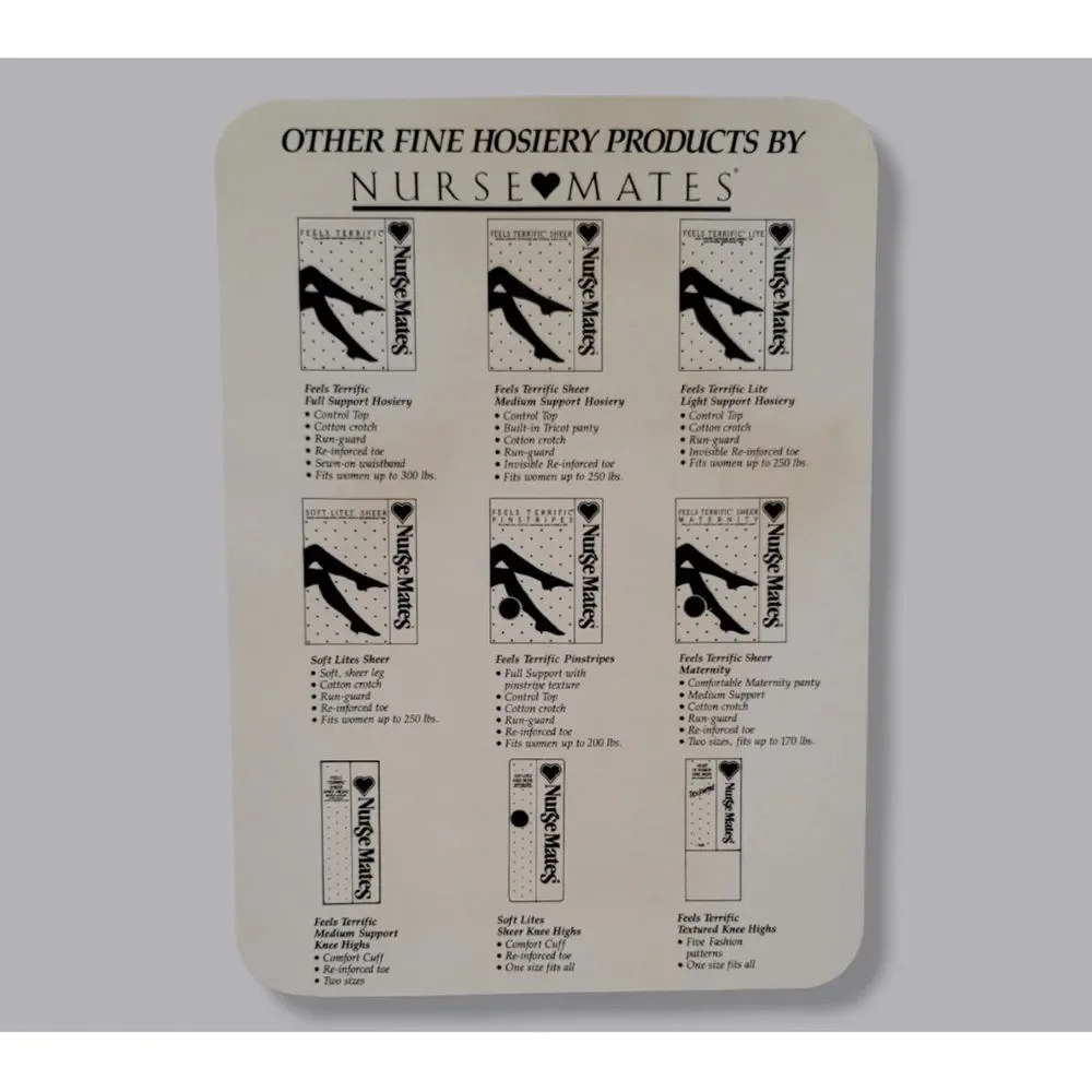 VINTAGE Nurse Mates #81501 Soft-Lites Sheer Pantyhose In White Size B